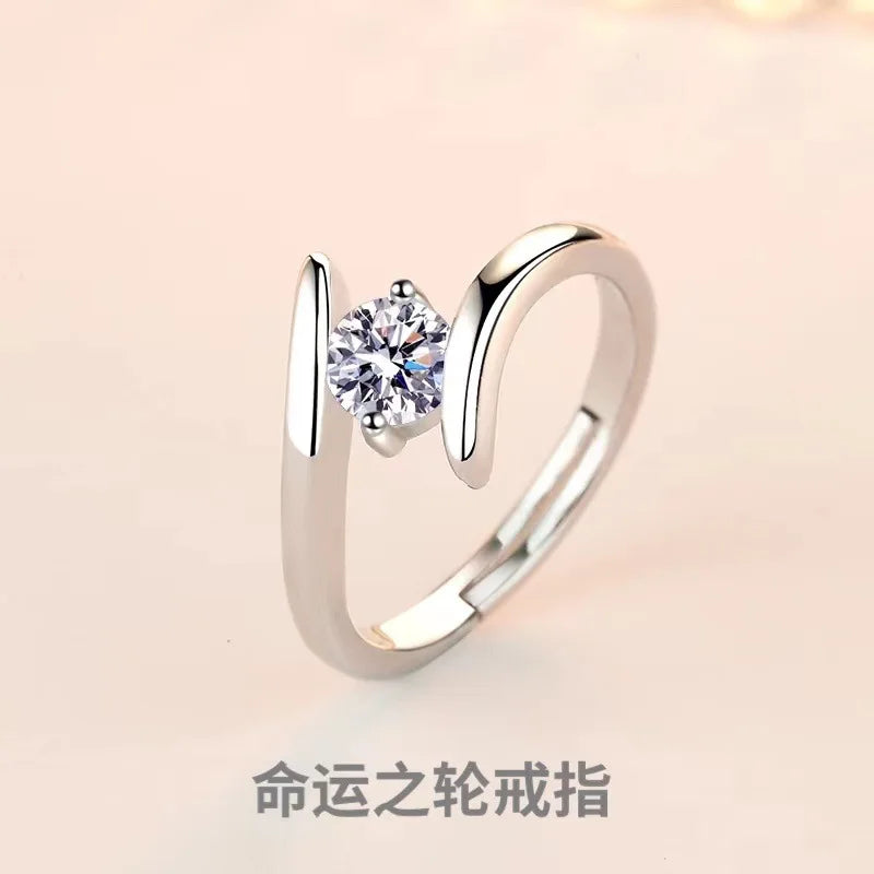 925 Sterling Silver Ring Simple Generous Zircon luxury High Quality For Women Rings Wedding Fine Jewelry Accessories Party Gift Veloria