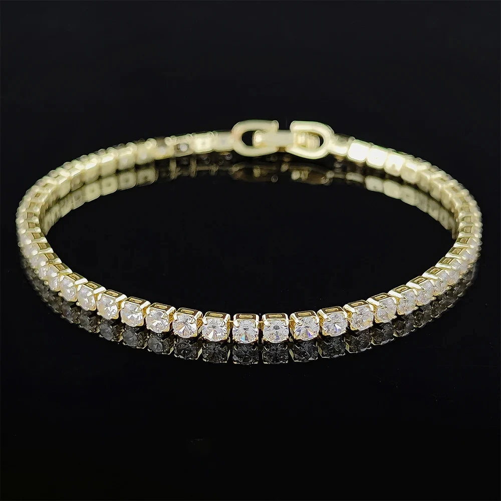 New Luxury Gold Silver Color on Hand Princess Bracelet Bangle for Women Anniversary Gift Jewelry Wholesale Veloria