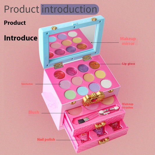 Children's Cosmetics Suit Girls' Cosmetics Pouch Toys Play House Portable Box Bags Veloria