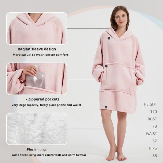 Thickened Casual Long-sleeve Zippered Blanket Loungewear Veloria