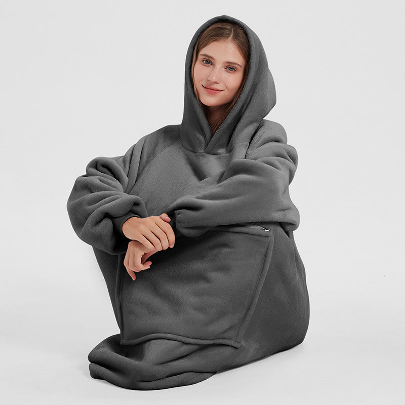 Thickened Casual Long-sleeve Zippered Blanket Loungewear Veloria