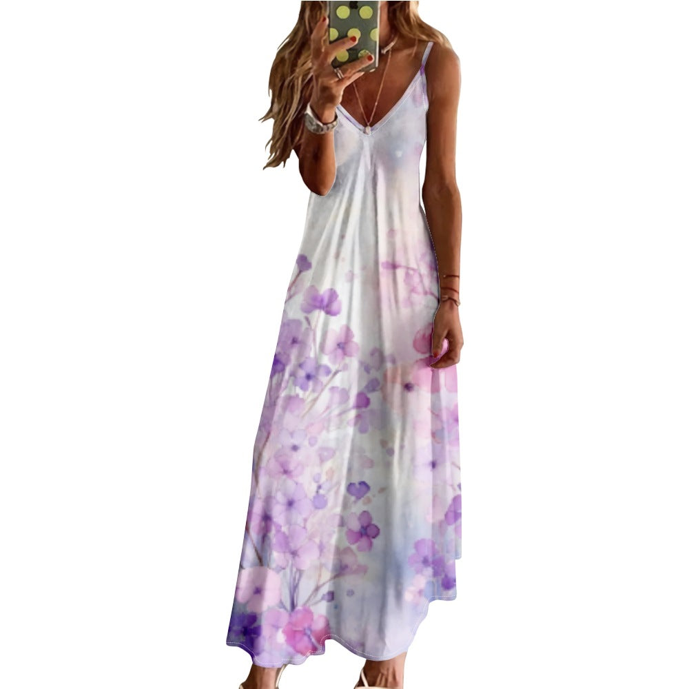 Plus-size Strap Waist-cinching Long Dress For Women