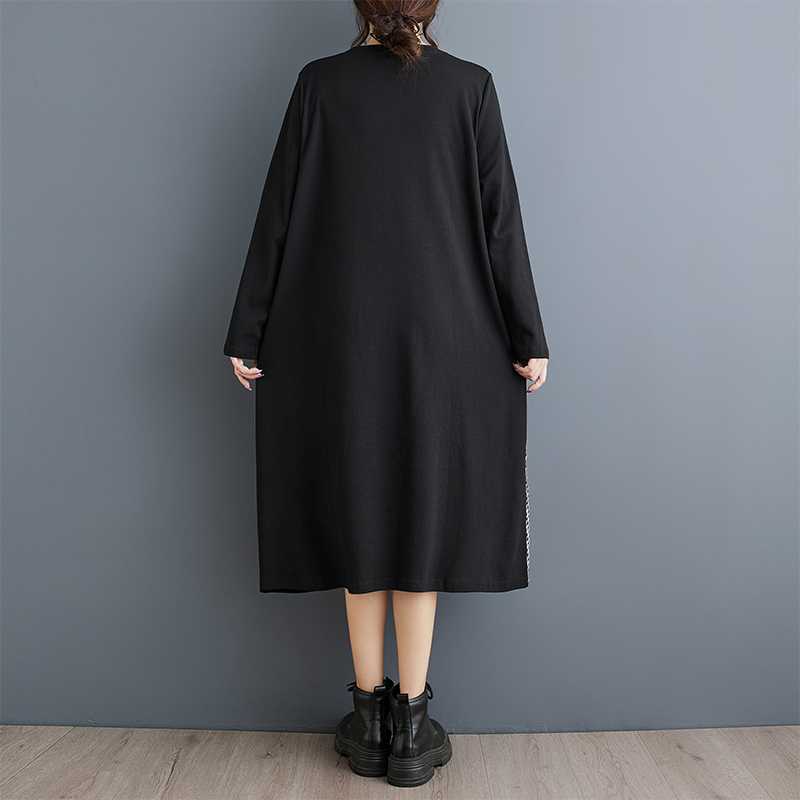 New Plaid Patchwork Loose-fitting Casual Dress Veloria