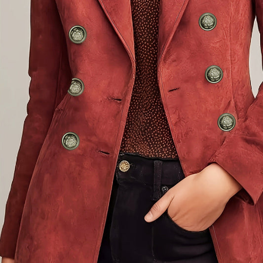 Women's French-style Elegant Vintage Double-breasted Blazer Veloria