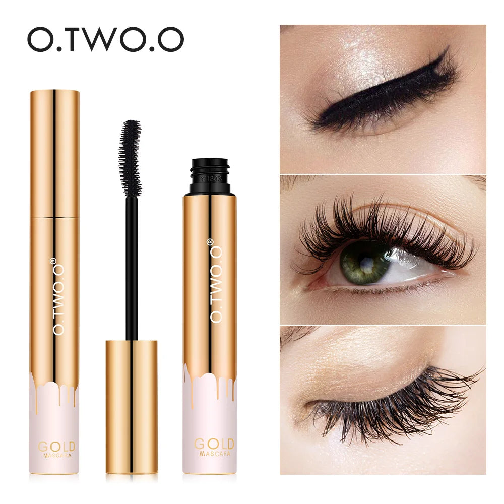 O.TWO.O 3D Mascara Lengthening Black Lash Eyelash Extension Eye Lashes Brush Beauty Makeup Long-wearing Gold Color Mascara Veloria