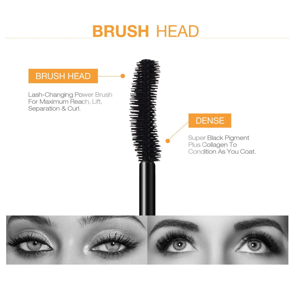 O.TWO.O 3D Mascara Lengthening Black Lash Eyelash Extension Eye Lashes Brush Beauty Makeup Long-wearing Gold Color Mascara Veloria