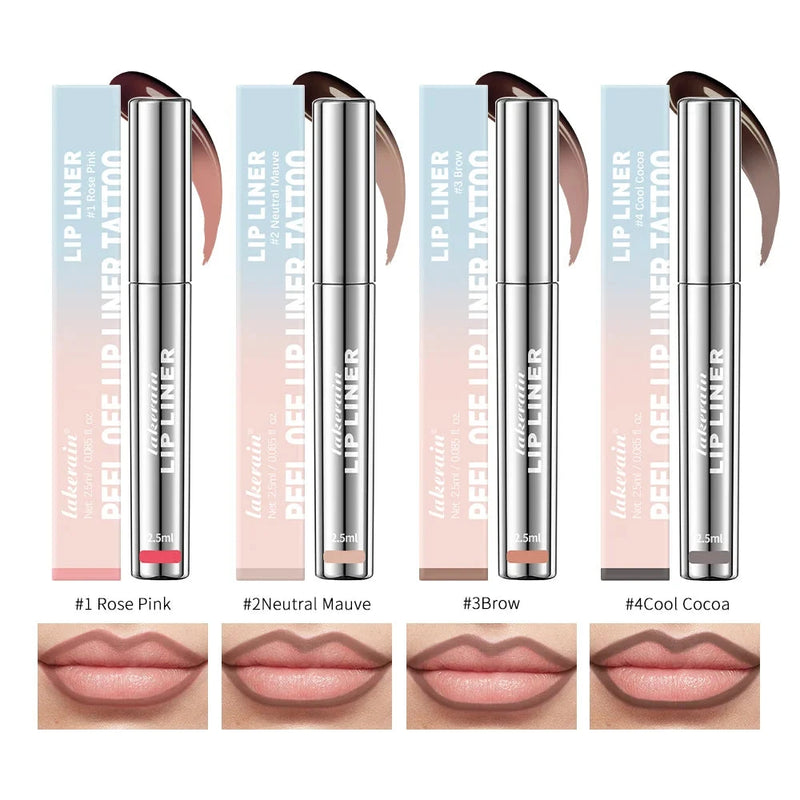Waterproof Lip Liner Peel Off Tattoo Lipgloss Waterproof Long Lasting Matte Lip Tint Brown Contour Tear-off Lips Stain Cosmetic Veloria