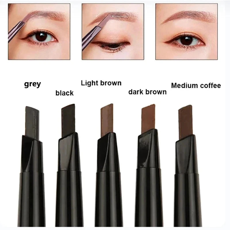 2 in 1 Eyebrow pencil professional Cosmetics makeup for women 5 Colors Waterproof Eyebrow Tattoo brush Long Lasting eyebrow pen Veloria