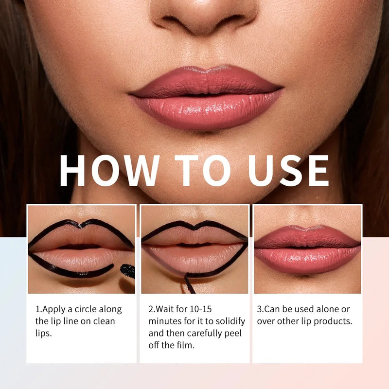 Waterproof Lip Liner Peel Off Tattoo Lipgloss Waterproof Long Lasting Matte Lip Tint Brown Contour Tear-off Lips Stain Cosmetic Veloria