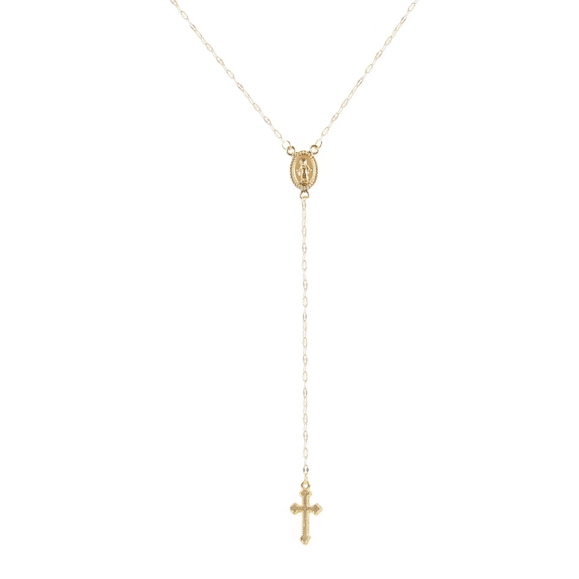 Fashion Christian Cross Necklace For Women Religious Rosary Pendant Gold Silver Color Chain Choker Female Jewelry Accessories Veloria