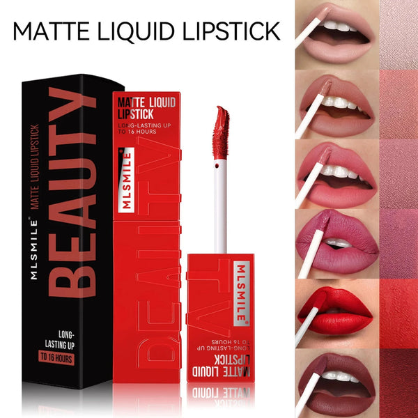 Long Lasting Velvet Matte Lip 6 Colors Gloss Waterproof Non-stick Cup Sexy Nude Red Pink Liquid Lipstick Lips Makeup Cosmetic Veloria