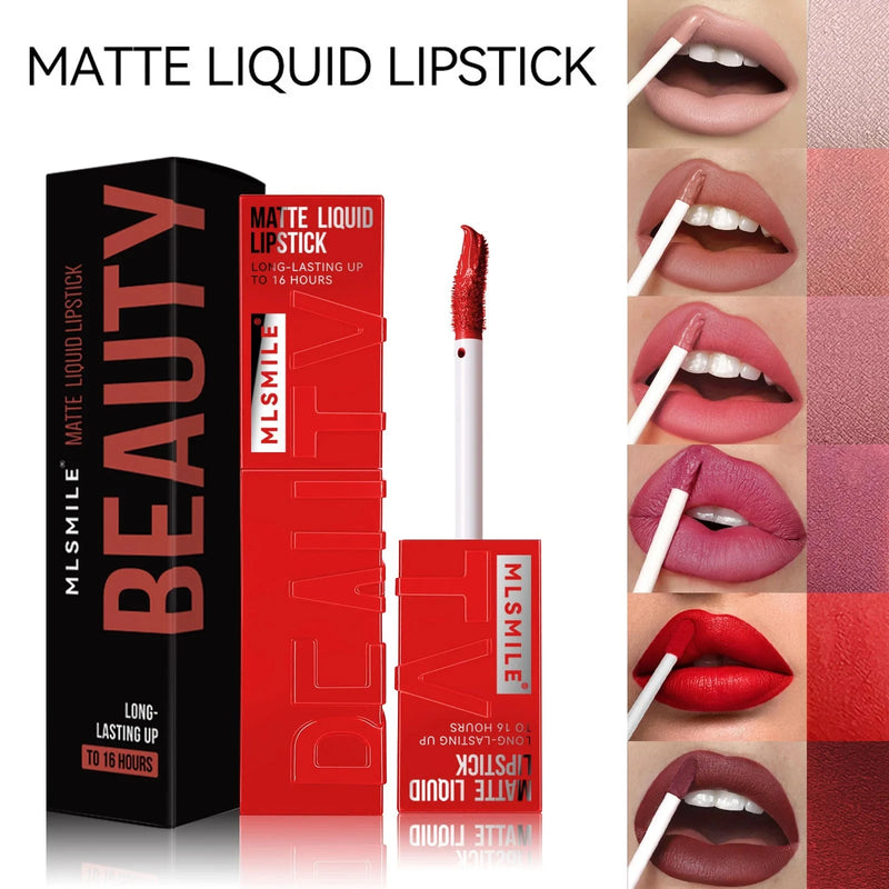 Long Lasting Velvet Matte Lip 6 Colors Gloss Waterproof Non-stick Cup Sexy Nude Red Pink Liquid Lipstick Lips Makeup Cosmetic Veloria
