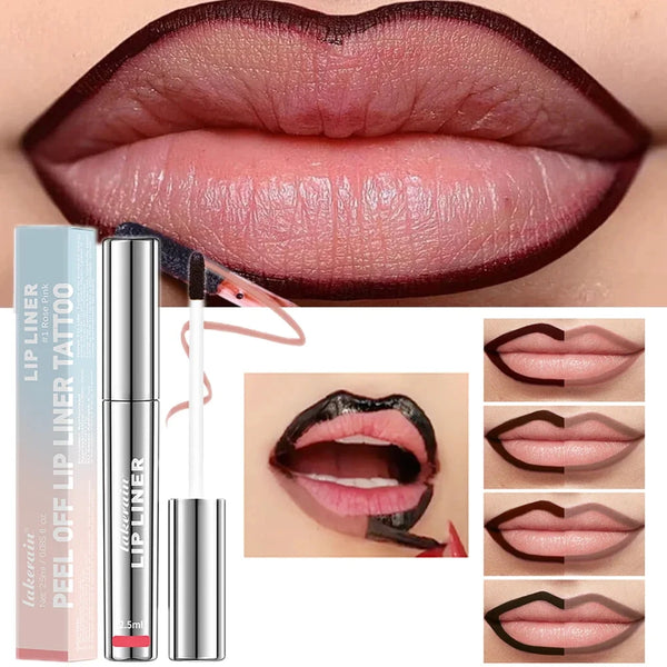 Waterproof Lip Liner Peel Off Tattoo Lipgloss Waterproof Long Lasting Matte Lip Tint Brown Contour Tear-off Lips Stain Cosmetic Veloria