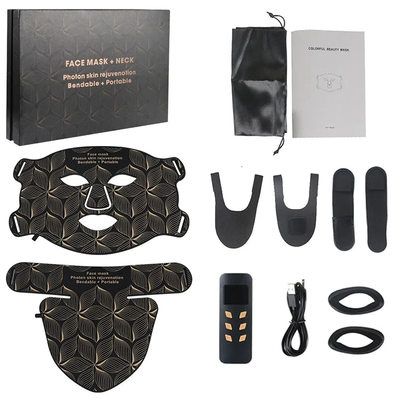 8-Color LED Facial Mask with Neck Veloria