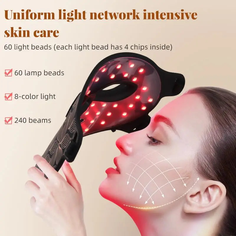 8-Color LED Facial Mask with Neck Veloria