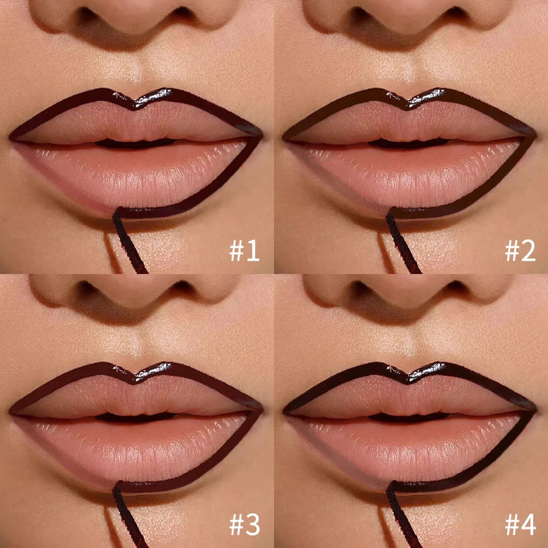 Waterproof Lip Liner Peel Off Tattoo Lipgloss Waterproof Long Lasting Matte Lip Tint Brown Contour Tear-off Lips Stain Cosmetic Veloria