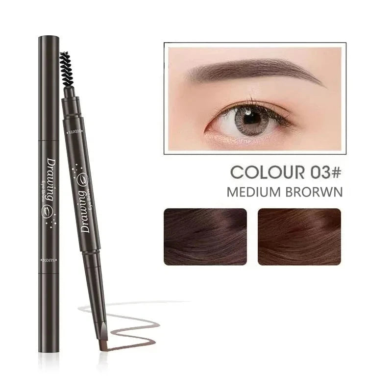 2 in 1 Eyebrow pencil professional Cosmetics makeup for women 5 Colors Waterproof Eyebrow Tattoo brush Long Lasting eyebrow pen Veloria