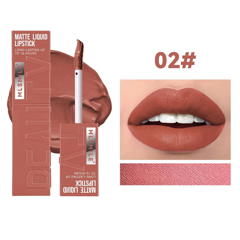 Long Lasting Velvet Matte Lip 6 Colors Gloss Waterproof Non-stick Cup Sexy Nude Red Pink Liquid Lipstick Lips Makeup Cosmetic Veloria