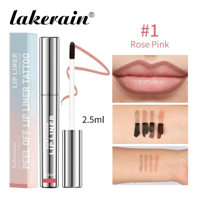 Waterproof Lip Liner Peel Off Tattoo Lipgloss Waterproof Long Lasting Matte Lip Tint Brown Contour Tear-off Lips Stain Cosmetic Veloria
