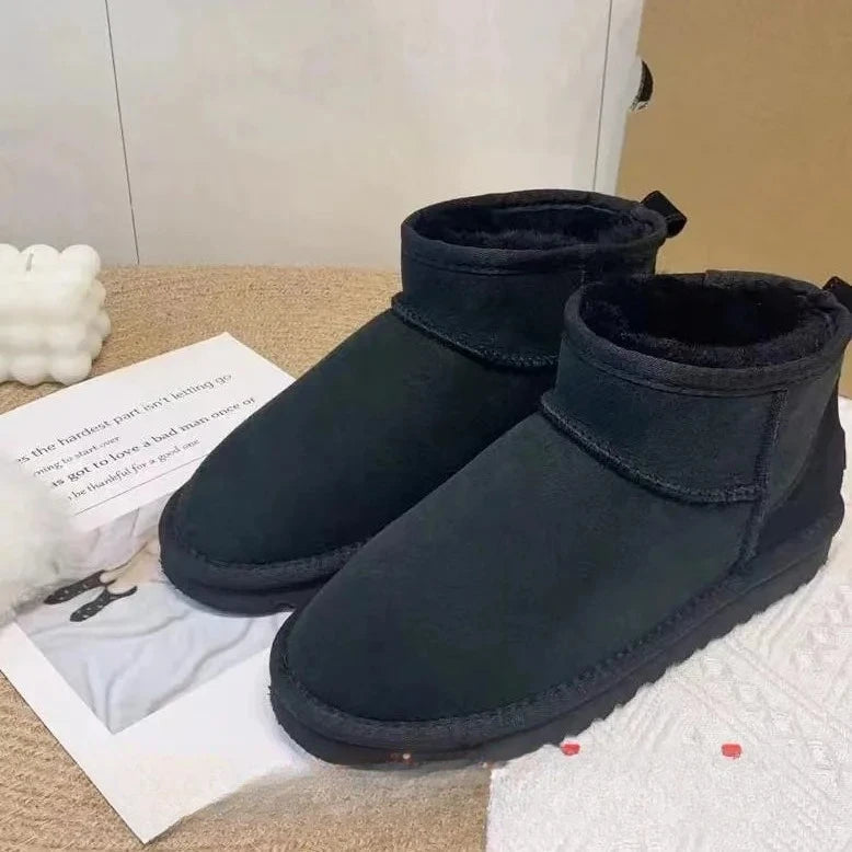 2025 Winter Warm Boots - Women's Snow Boots, Men's Short Boots, Sheepskin and Wool Cut, Low Warm Leather Shoes Veloria