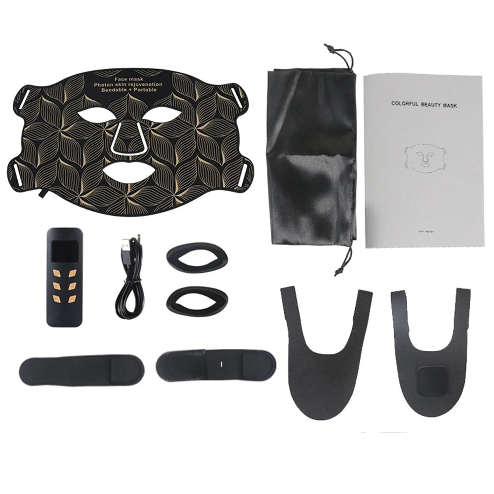 8-Color LED Facial Mask with Neck Veloria